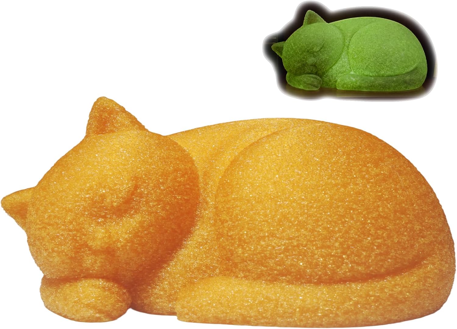 White Resin Cat Urns for Ashes, Sleeping Matte White Pet Urns for Cats, Fur-Like Texture Urn for Cat Ashes, Secure Threaded Closure, Holds Cats Up to 7kg, 6.69 x 4.96 x 3.15 Inches