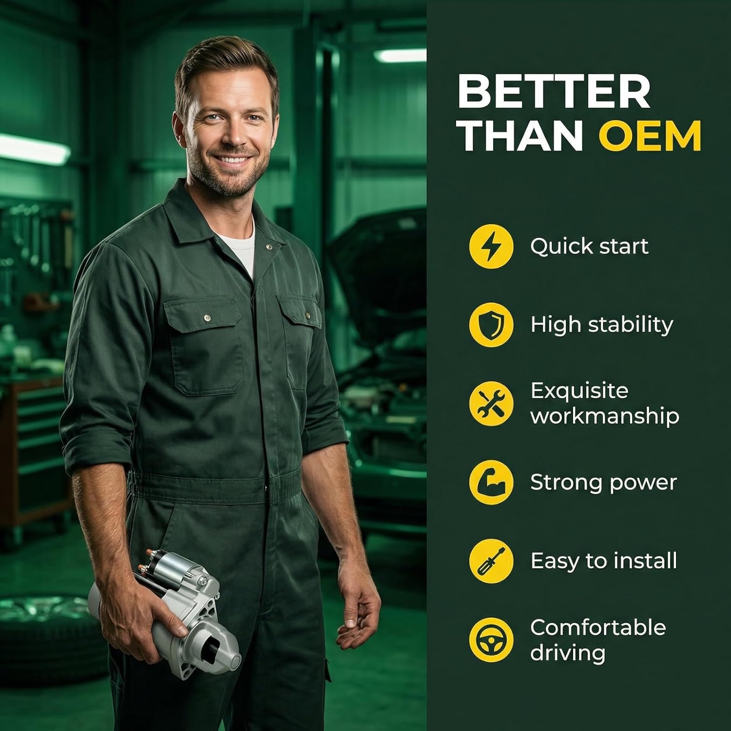 Tutor Auto 19169N Starter Motor New Replacement for Kawasaki FX730V FX691V FX651V, John Deere 636M 648R 652R 661R Z445 Z465 and More, OE#: 21163-0754/0756 /7023 428000-6600/6601 211637023 41052301