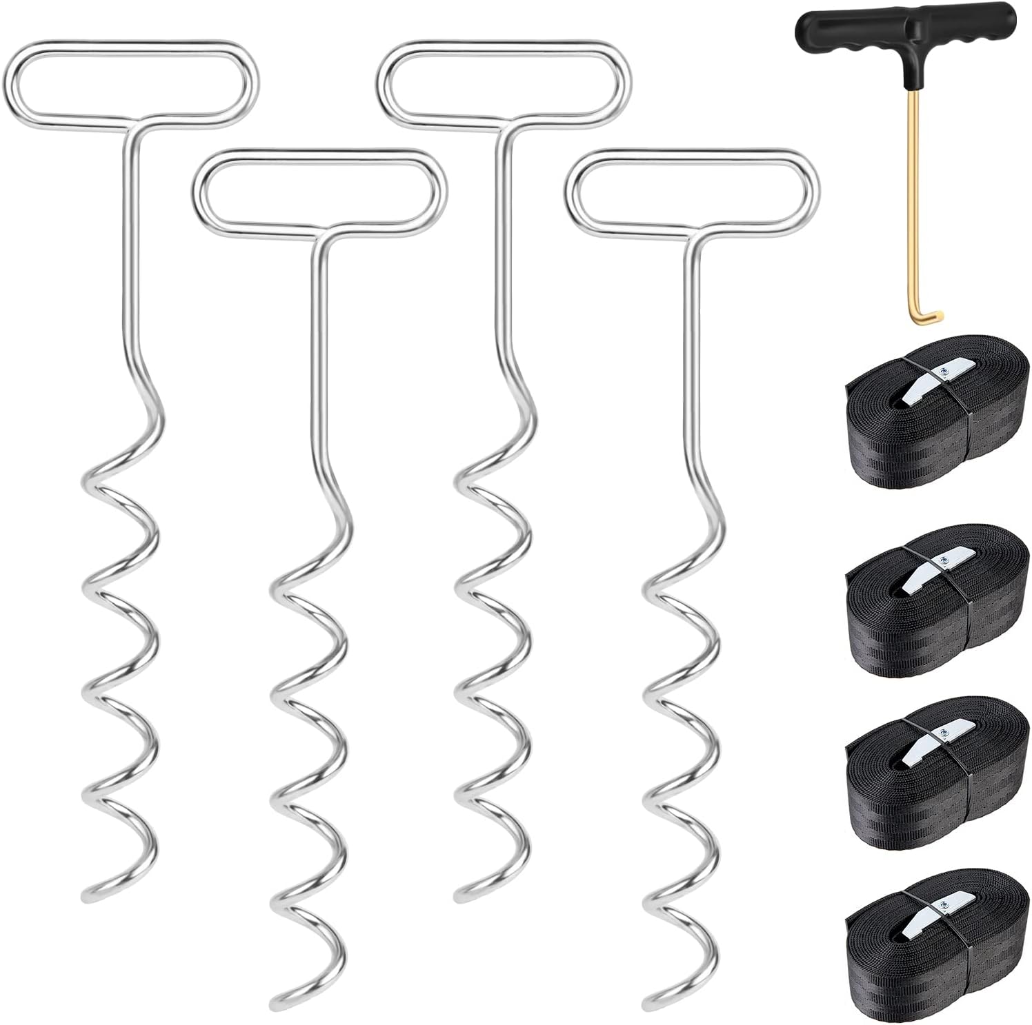 Bodenanker für Trampolin Erdanker, 4 pcs Bodenanker Trampolin with