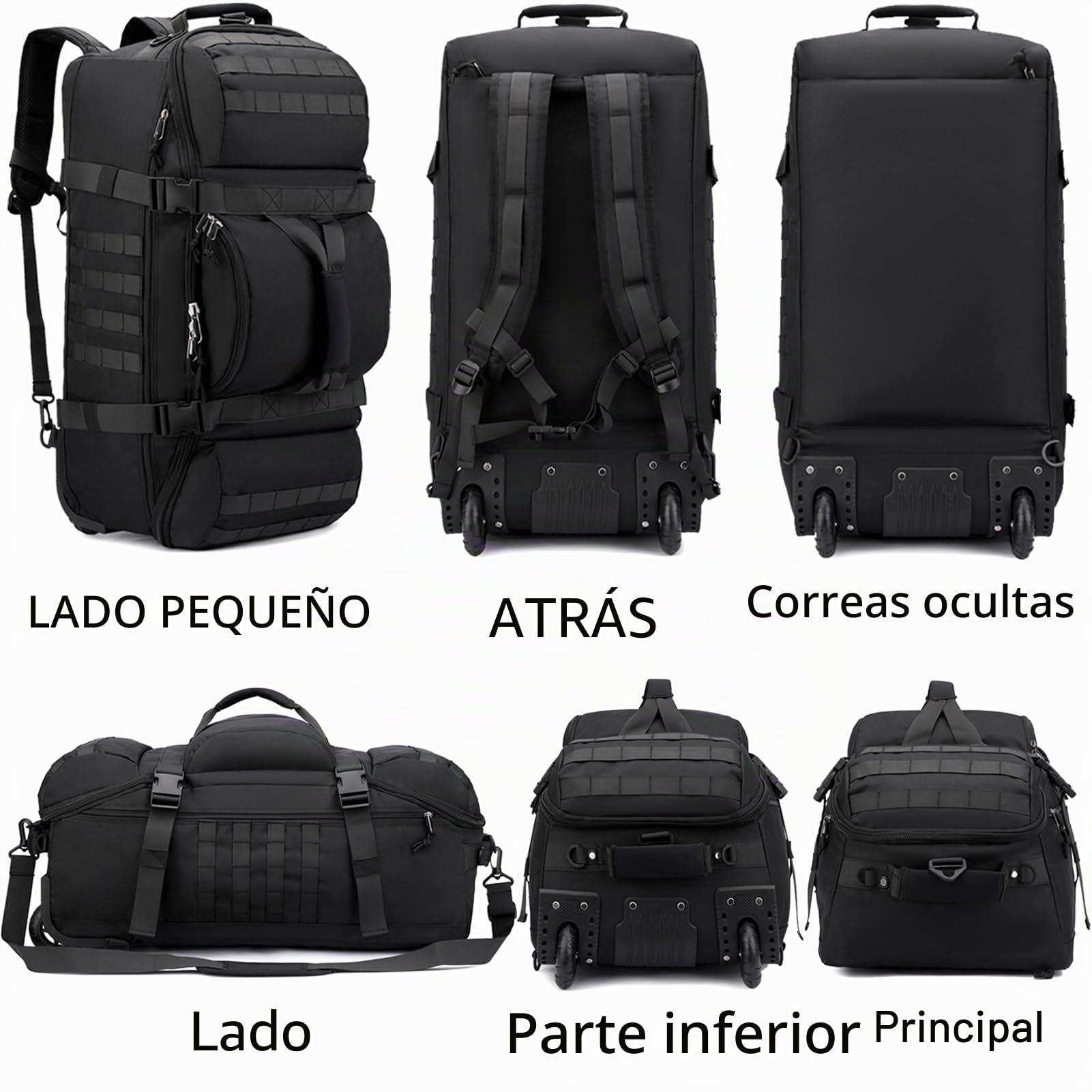 Bolsa De Viaje con Ruedas 80L Plegable Grande Bolsa Mochila Deportiva Impermeable Blanda Deportes Maleta con Compartimento Correas para Gimnasio Camping Y Almacenaje (Azul)
