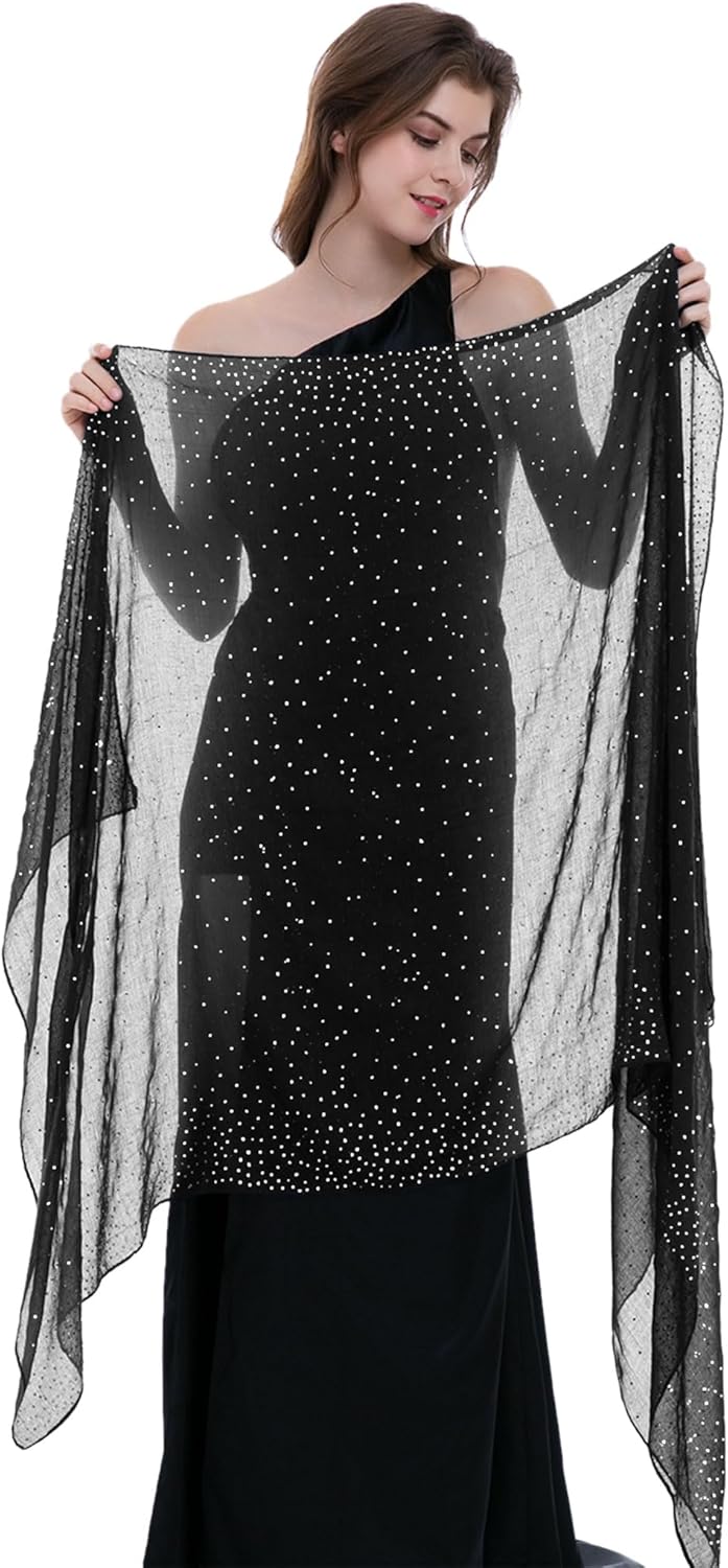 BANETTETA Starry Night Shawls and Wraps for Evening Dresses, Shiny Scarf for Women’s Formal Wear - Image 4