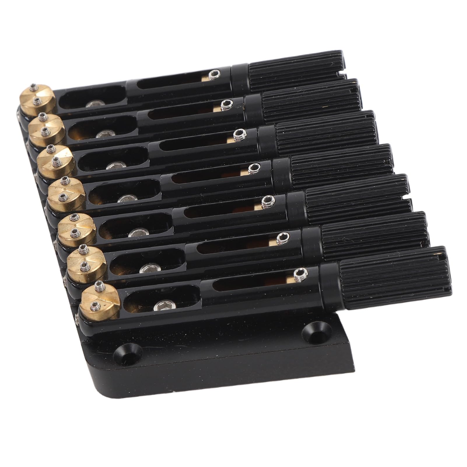 POENVFPO Sostituzione di Ponte di Chitarra Senza Testa, 7 Corde in Acciaio Legato e Ottone, Qualità Tonale e Suono Migliorata per Chitarra Elettrica (GA1127)