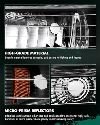 Miniatura 7 de SCITOO Faros delanteros para Chevy Blazer 1998-2005, para Chevy S10 1998-2004, carcasa negra, lente transparente para el lado del conductor y del