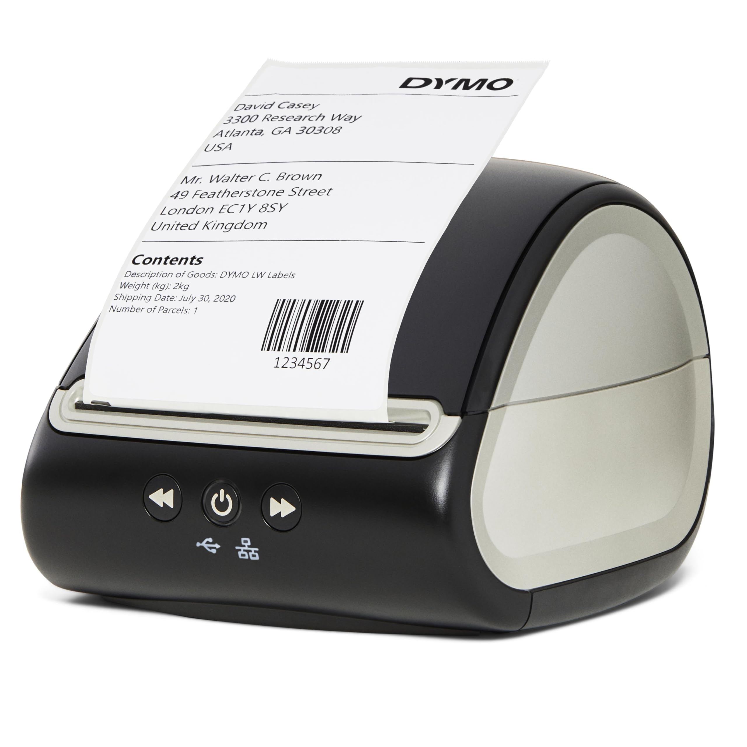 Drukarka etykietDYMO LabelWriter 5XL | Automatyczne rozpoznawanie etykiet | Drukuje bardzo szerokie etykiety wysyłkowe z serwisów Amazon, DHL i innych | Wtyczka 2-pinowa EU