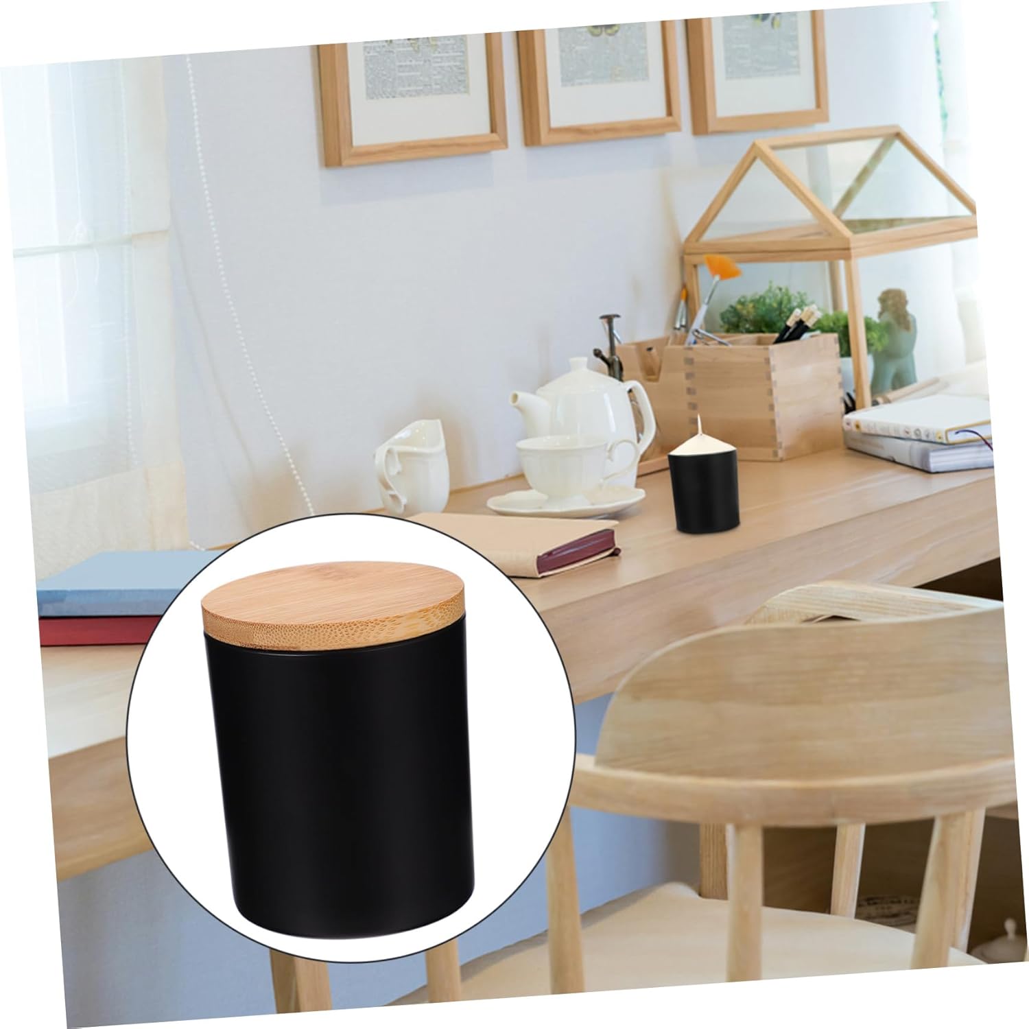 PLAFOPE 4Sets Glass Candle Tins with Lids for Aromatherapy and DIY Candle Making Round Glass Jars for Scented Candle Crafting Suitable for Home and Office Use