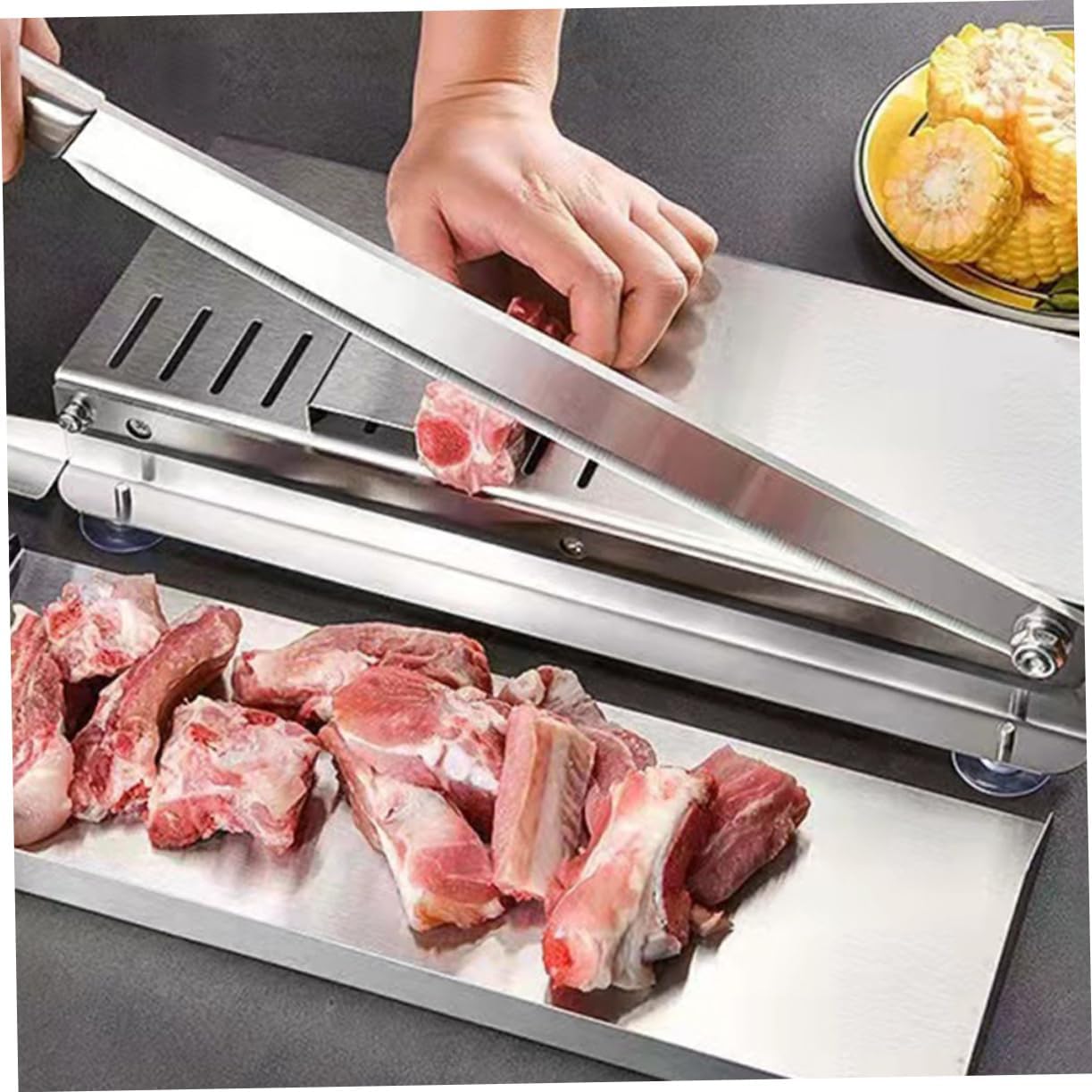 Manual Meat Slicer Meat Cutter for Fish Chicken Beef Bone Cutting Efficient Kitchen Tool for Bbq Hot Pot Home Cooking and Restaurant Use