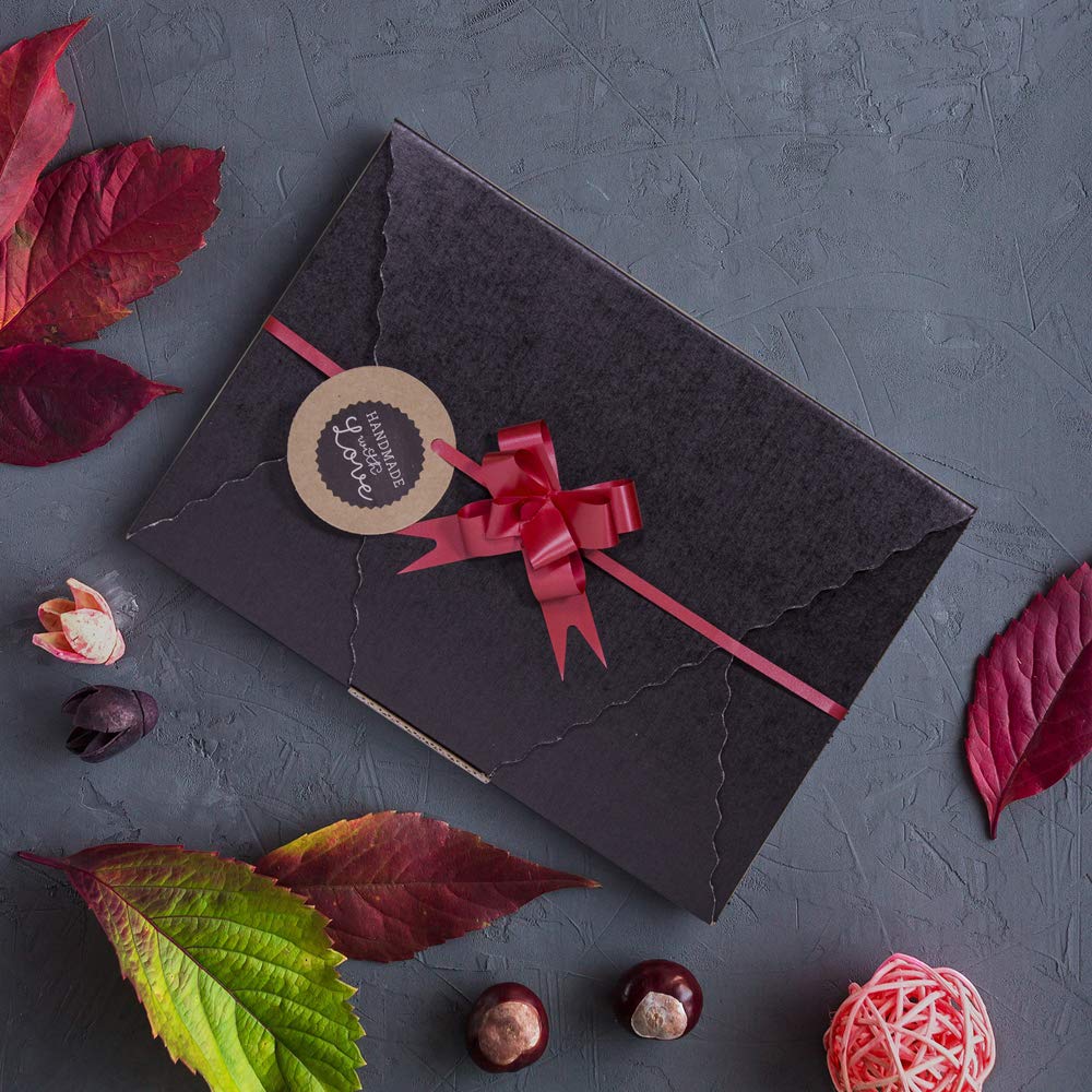 Caja en Cruz | Caja Sobre | Caja Regalo de Cartón Negro | Talla L | 10 Unidades