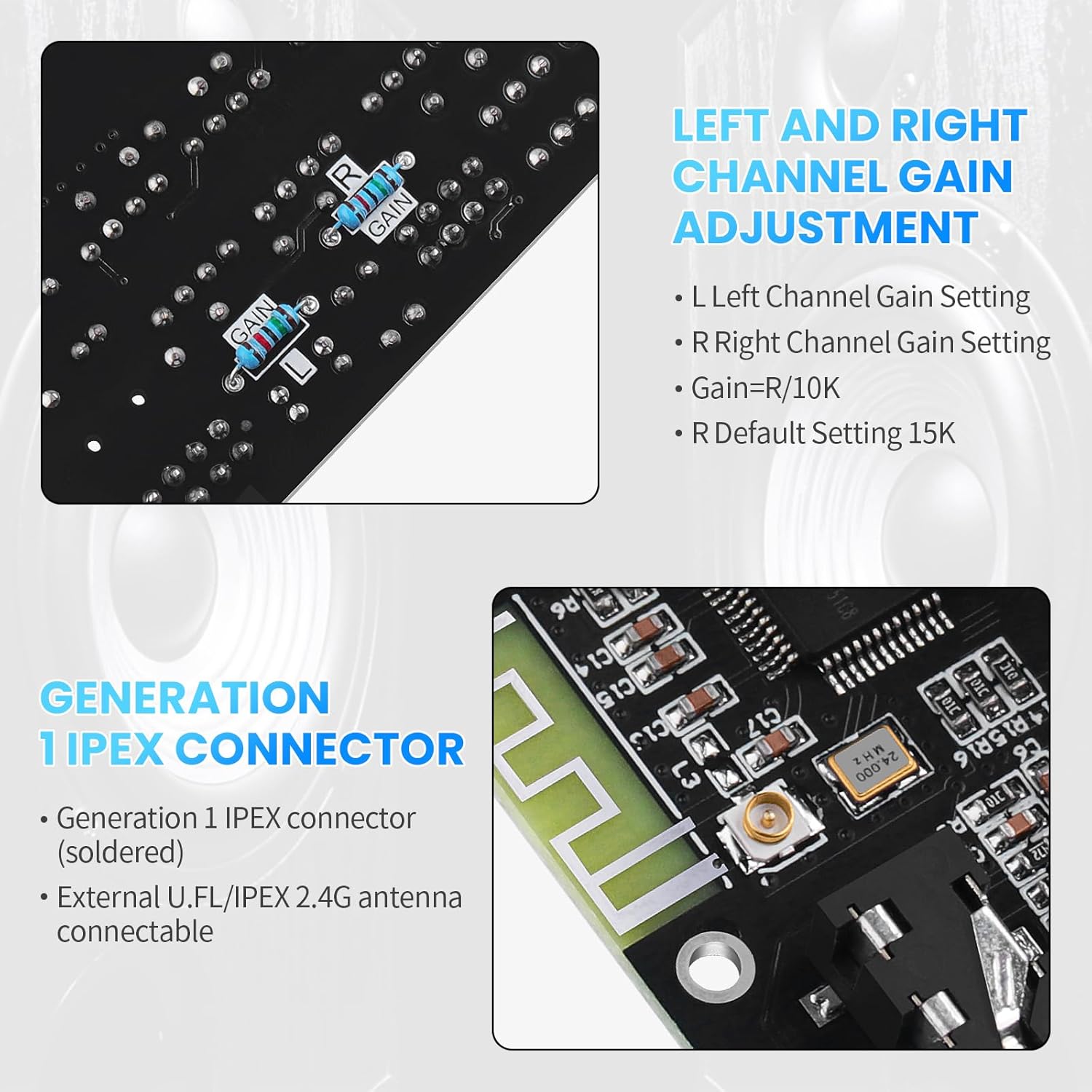 T220HS-W Bluetooth Amplifier Board 2.0 Channel 220W×2 Amplifier Board Bluetooth Module with Treble and Bass Control,Bluetooth/AUX/USB Inputs for Passive Speakers