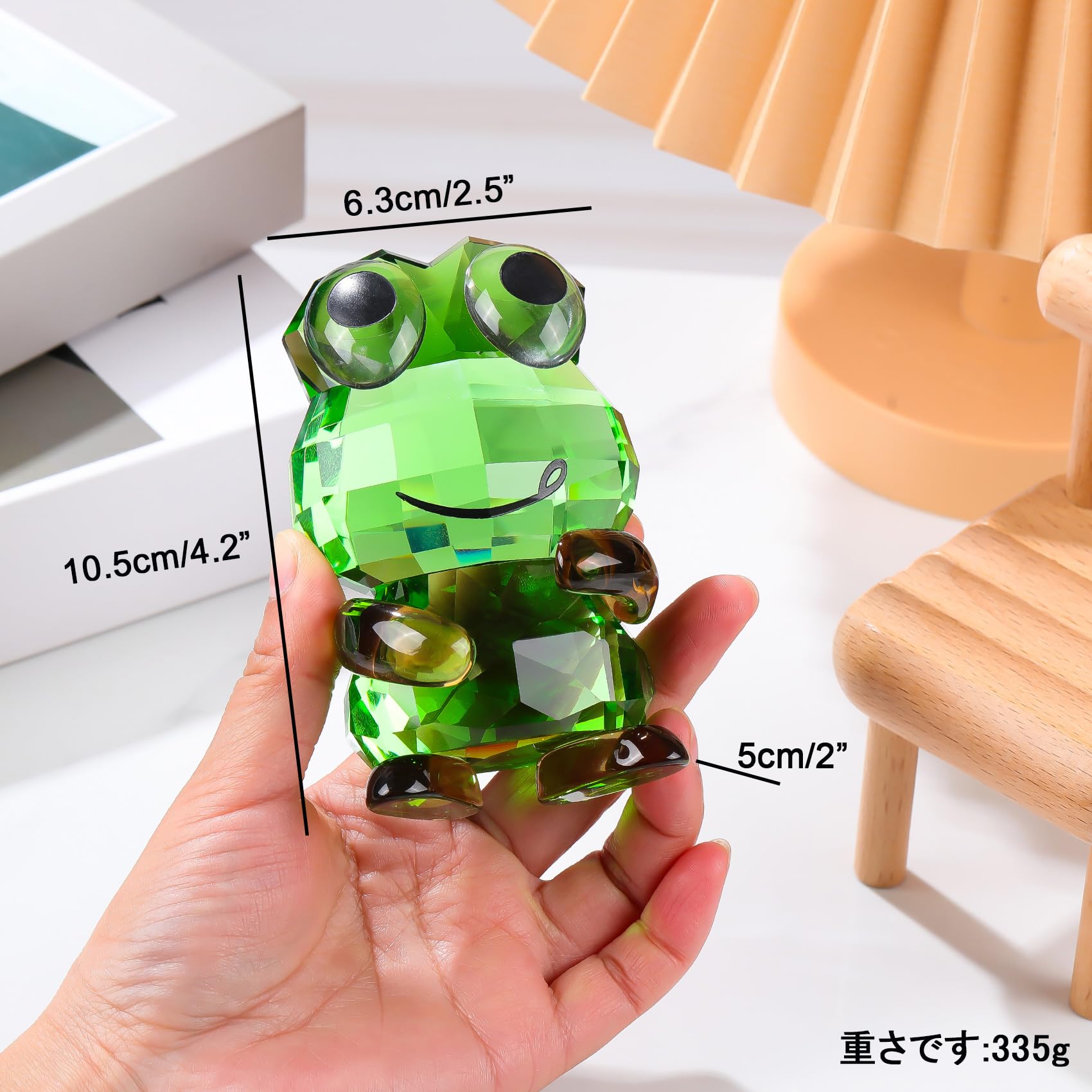 Amazon.co.jp: Qianwei K9 クリスタルガラスカエル置物 精緻な手作り