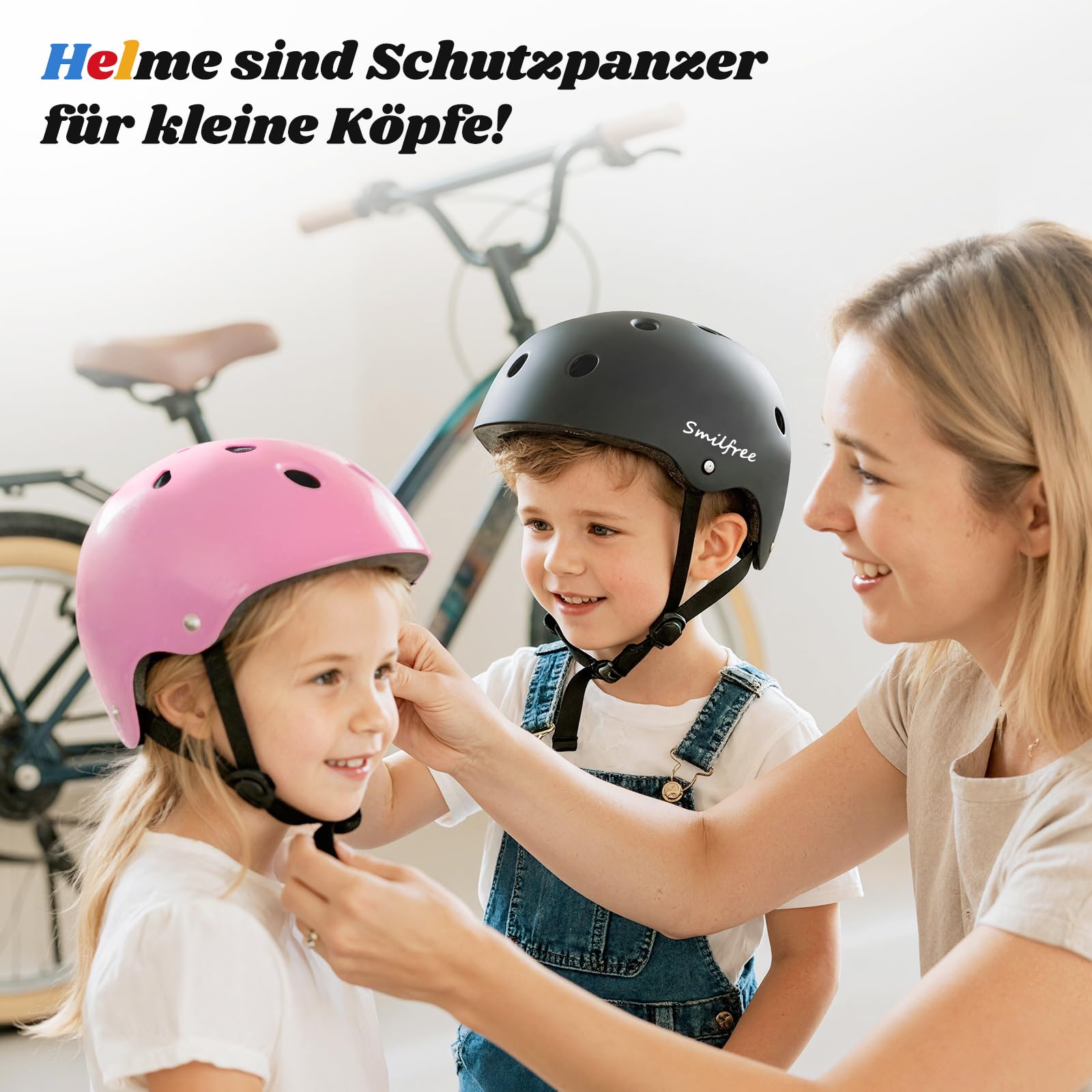 Smilfree Casque de vélo pour enfants garçons Casque de skate : casque de vélo léger pour enfants filles à partir de 3 ans - Casque de skate pour enfants pour vélo, skateboard, scooter, BMX, enfant et
