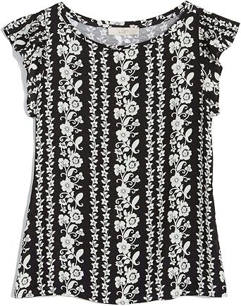 Loft Ann Taylor Womens Mixed Media Flutter Tee