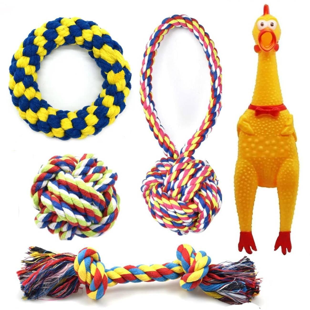 PETZLUV Dog Toys for Aggressive Chewers Large Medium Breed, Small Puppy Teething Chew Toys, Squawking Chicken Rubber Squeeze Squeaky Dog Toys - Multicolor (B0D54G7NHS) Amazon Price History, Amazon Price Tracker