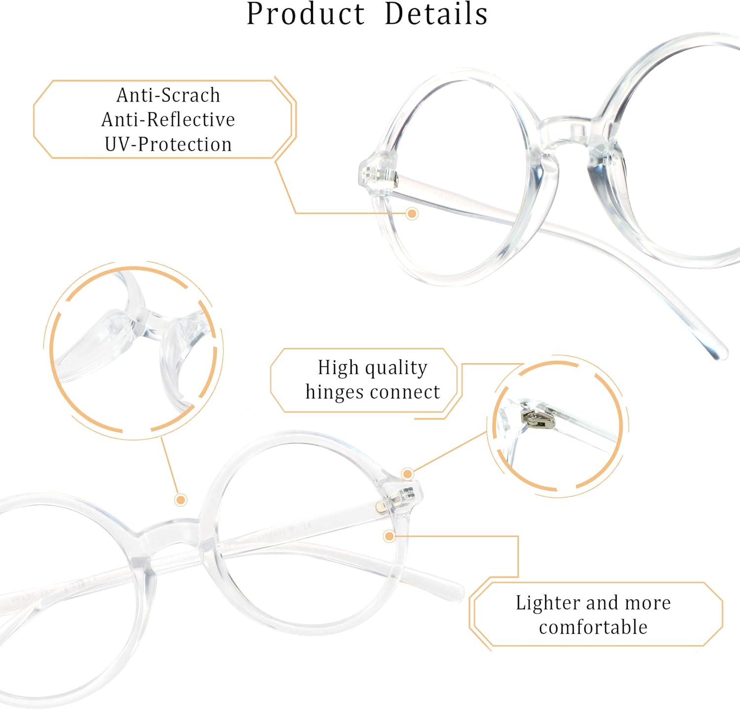 LifeArt Blue Light Blocking Glasses, Anti Eyestrain, Computer Reading Glasses, Gaming Glasses, TV Glasses for Women and Men, Anti Glare (Clear, +3.75 Magnification) - Image 2