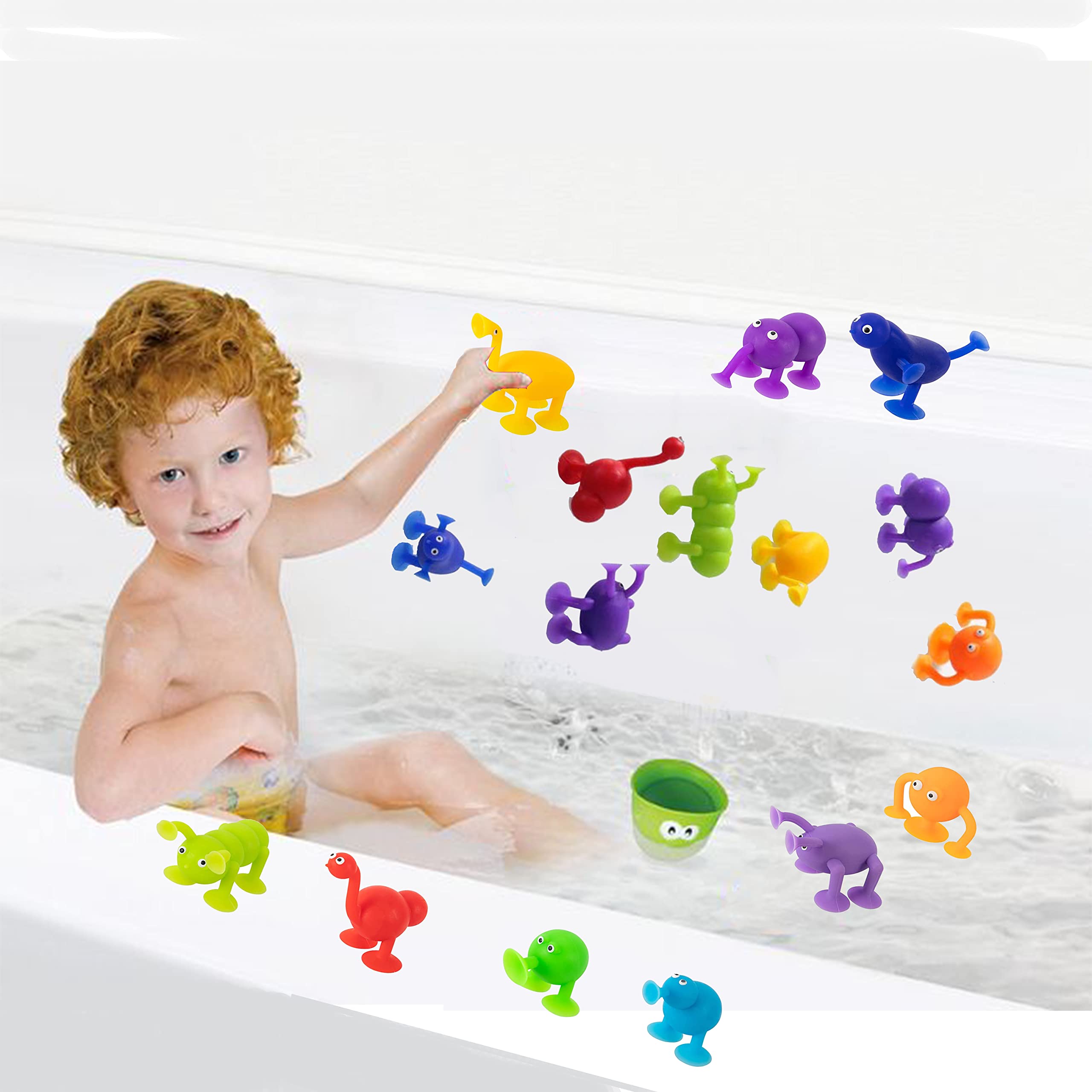 Jouets De Bain Ventouses Dinosaure - 24 Pièces Animaux Marins En Silicone - Jeu éducatif Enfants 3 4 5 Ans - Cadeau Garçon Fille