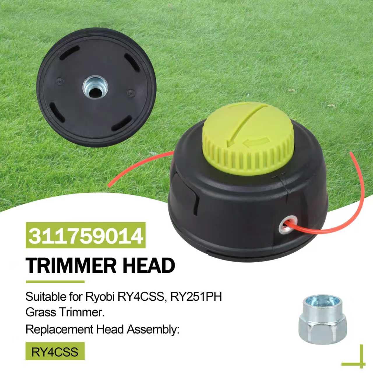 Testina di ricambio 313318001 311759008 per Ryobi s430 Parti Trimmer Testa Assemblea P2009 RY15523A RY15523AVNM