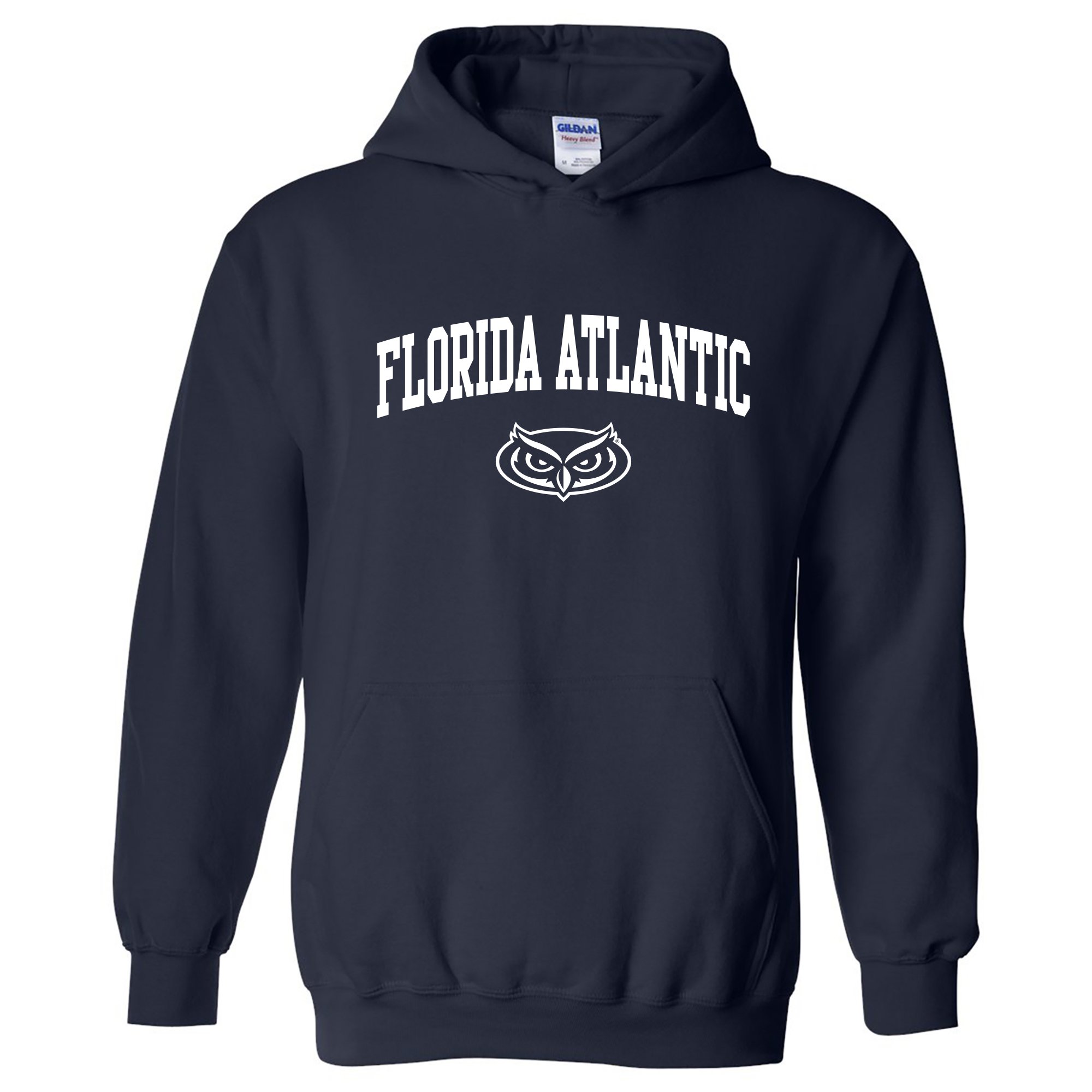 UGP Campus Apparel NCAA Officially licensed College - University Team Color Arch Logo Hoodie, Fau Owls Navy, M โ image 1