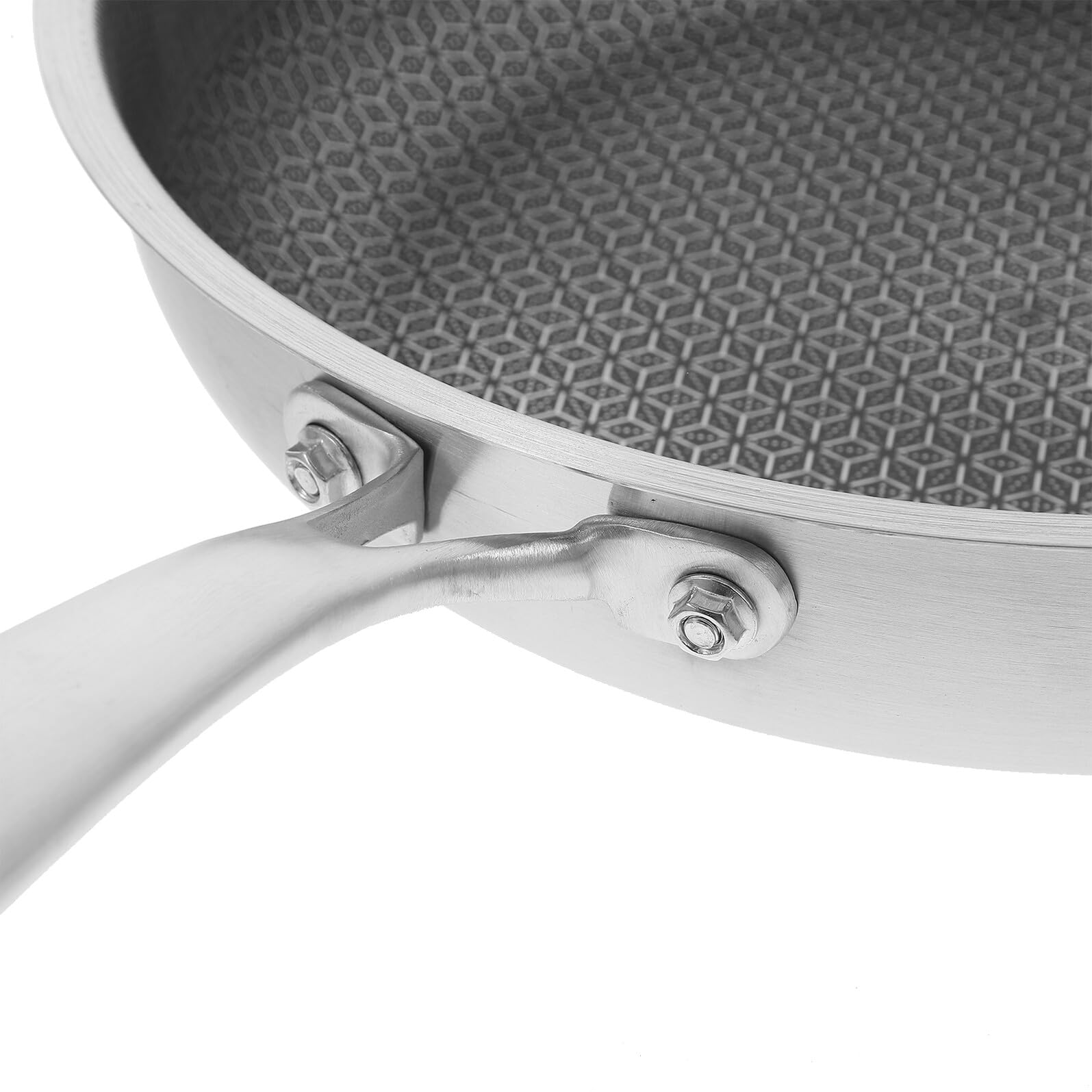 Toyvian Wok da Cucina in Acciaio Inox Rivestimento Antiaderente e Manico Ergonomico, Wok Semplice e Facile da Pulire per Grigliare Verdure e Bistecche