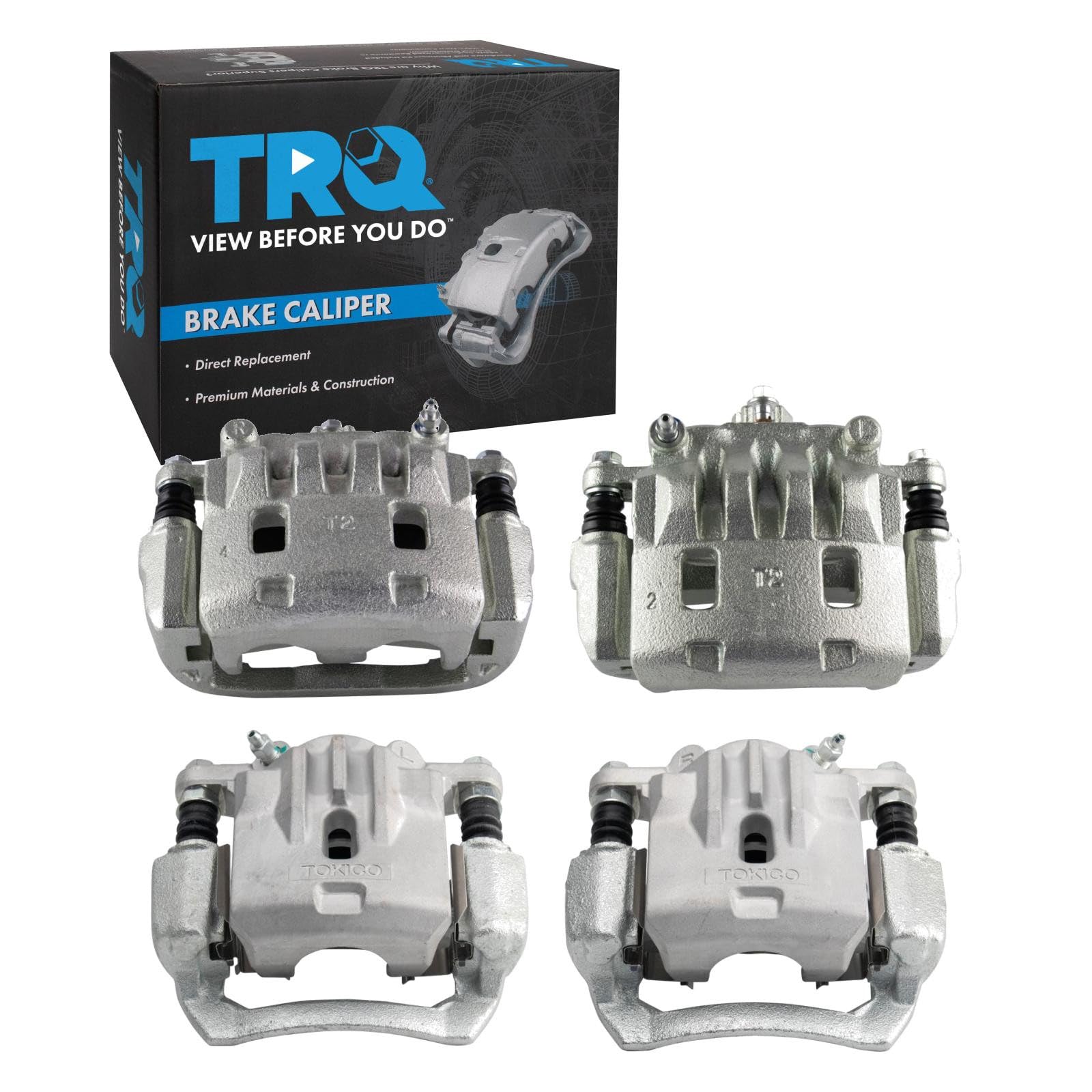 TRQ Front and Rear Brake Caliper Set Compatible with 10-12 Subaru Outback 2.5i Limited 10-12 Outback 2.5i Premium Legacy Limited Legacy Premium
