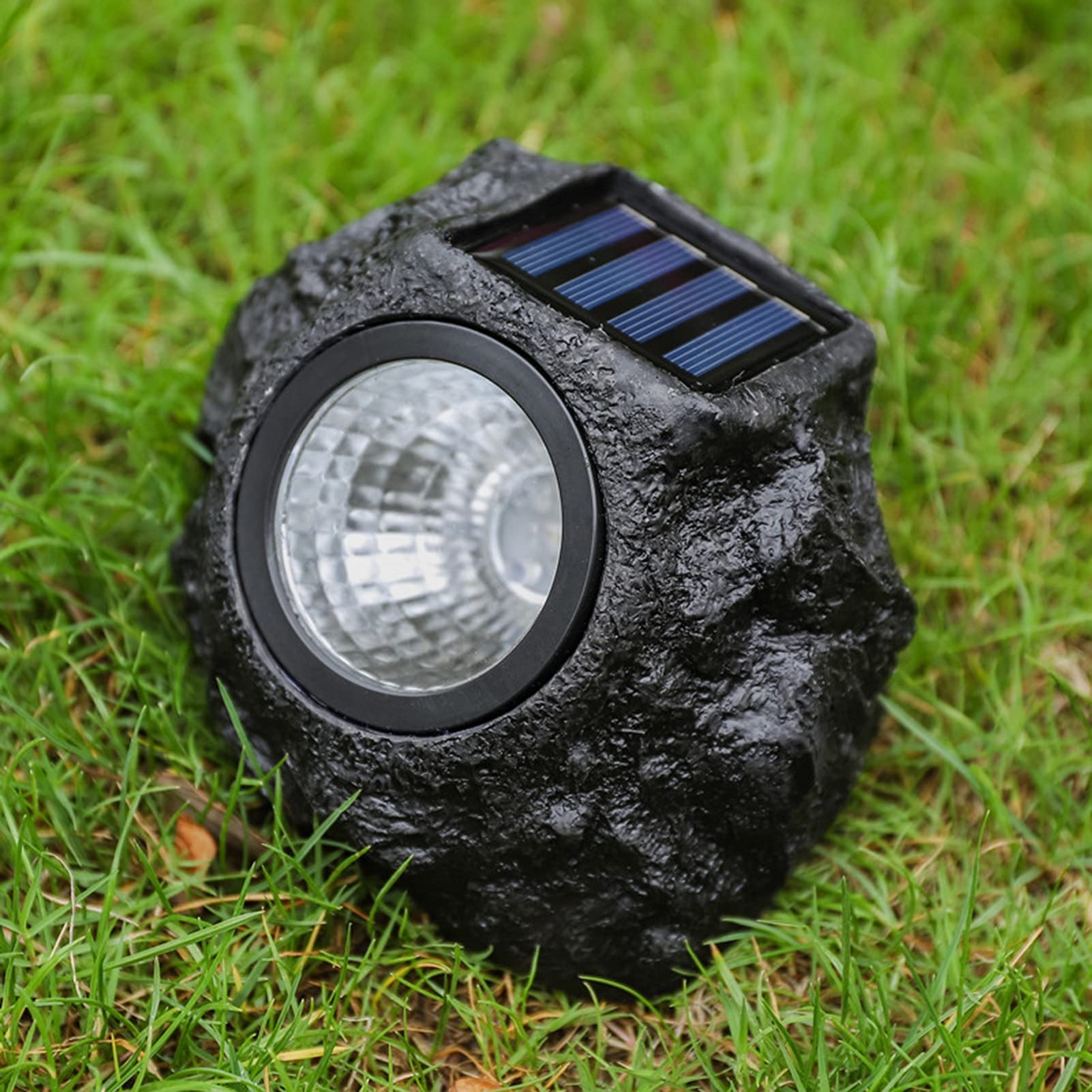 Lampada Solare A Sasso LED Fains | Effetto Pietra, Colore Grigio | 20x13x17 Cm | Impermeabile IP65 Per Giardino E Vialetto
