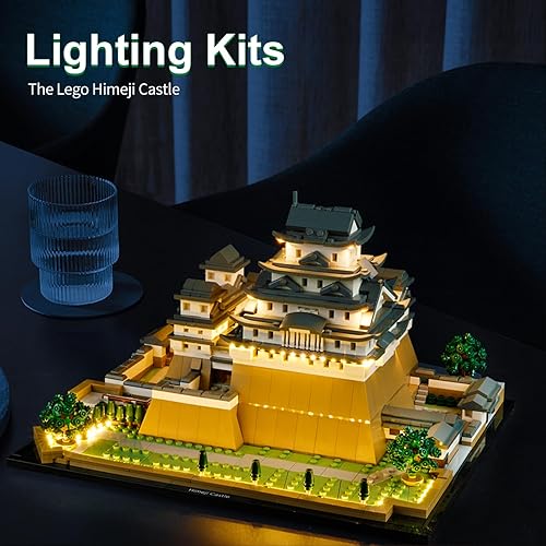 Miniatura 7 de Kit de iluminación LED para Lego Architecture Landmarks Collection Himeji Castle 21060, luz LED compatible con modelos de bloques de construcción