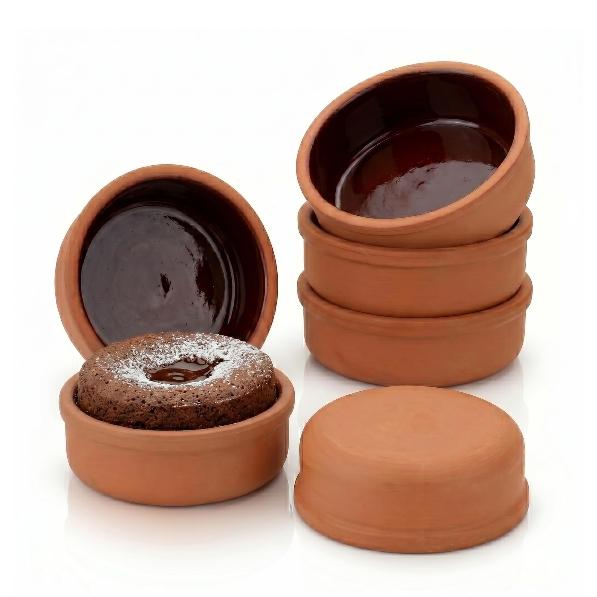 Juego de cuencos de arcilla para cocinar, olla de arcilla para cocinar, platos tradicionales mexicanos, utensilios de cocina de terracota antigua, Cazuelas de Barro Mexicanas, 6 piezas