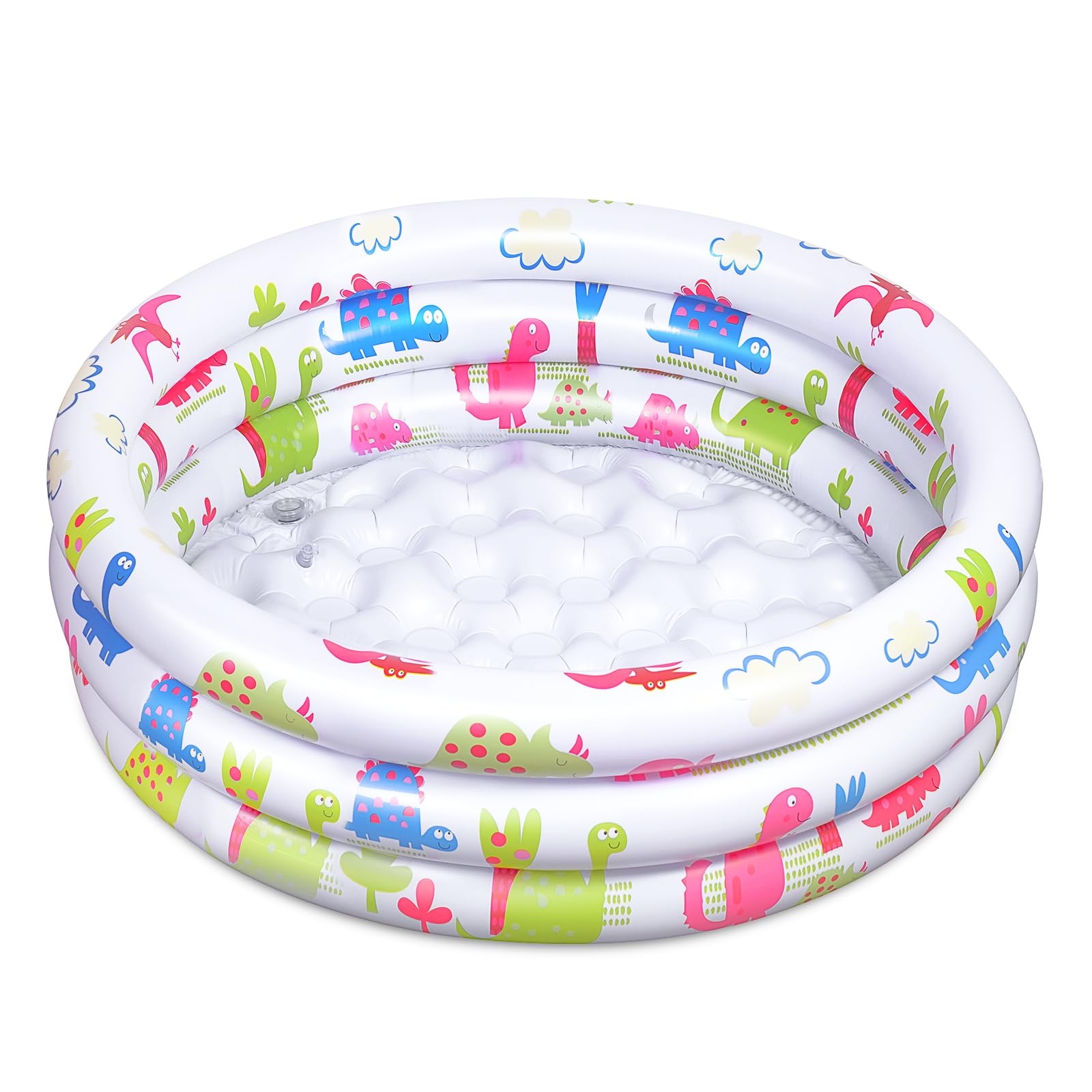 Jiosdo Paddling Pool for Kids, Φ90x26cm Inflatable Baby Pool Kids Swimming Pool with Soft Inflatable Floor for Outdoor Garden Backyard Summer Water Toy for Toddlers Children