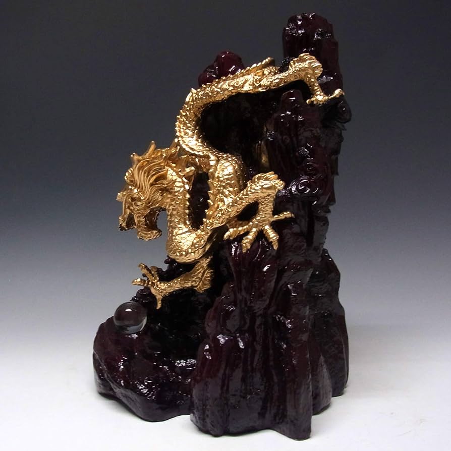 Amazon.co.jp: 風水山水龍 金龍下山（大）35cm 置物 : ホーム＆キッチン