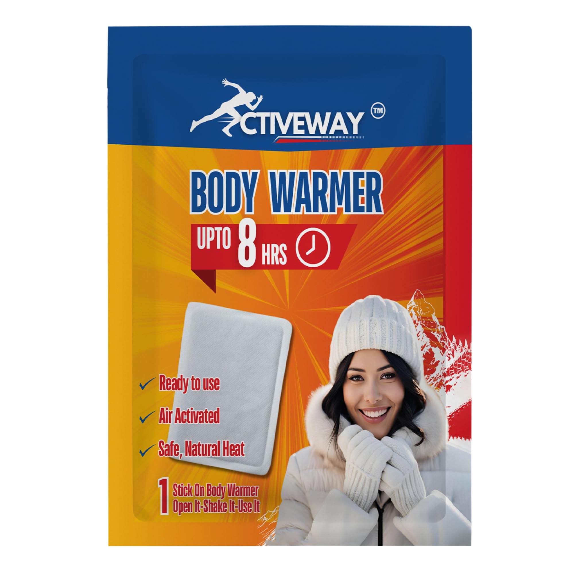 ACTIVEWAY Body Warmers (Pack of 5) | Natural Heat Patches | 8+ Hours Cosy Heat | Ideal for Adults and Children | Safe for Travel, Camping, Hiking, Holidays | Self Activated