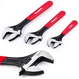 Navegando Adjustable Wrench Set&comma; 3-Piece Adjustable Wrenches 6-inch&comma; 8-inch&comma; 10-inch&comma; Extra-Wide Jaw and Soft Grip Wrench Set&comma; for Automotive&comma; Plumbing&comma; Household Repairs