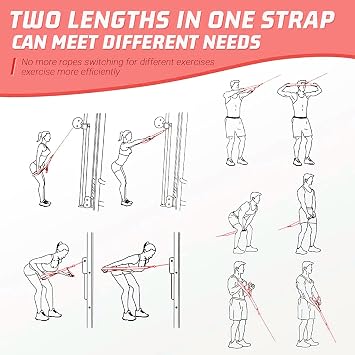 Tricep Halat Ayarlanabilir Kablo Ataşmanı (13-28 inç), Tricep Aşağı Çekme Halatı Uzatma Kayışları Kablo Crossover Aksesuarları