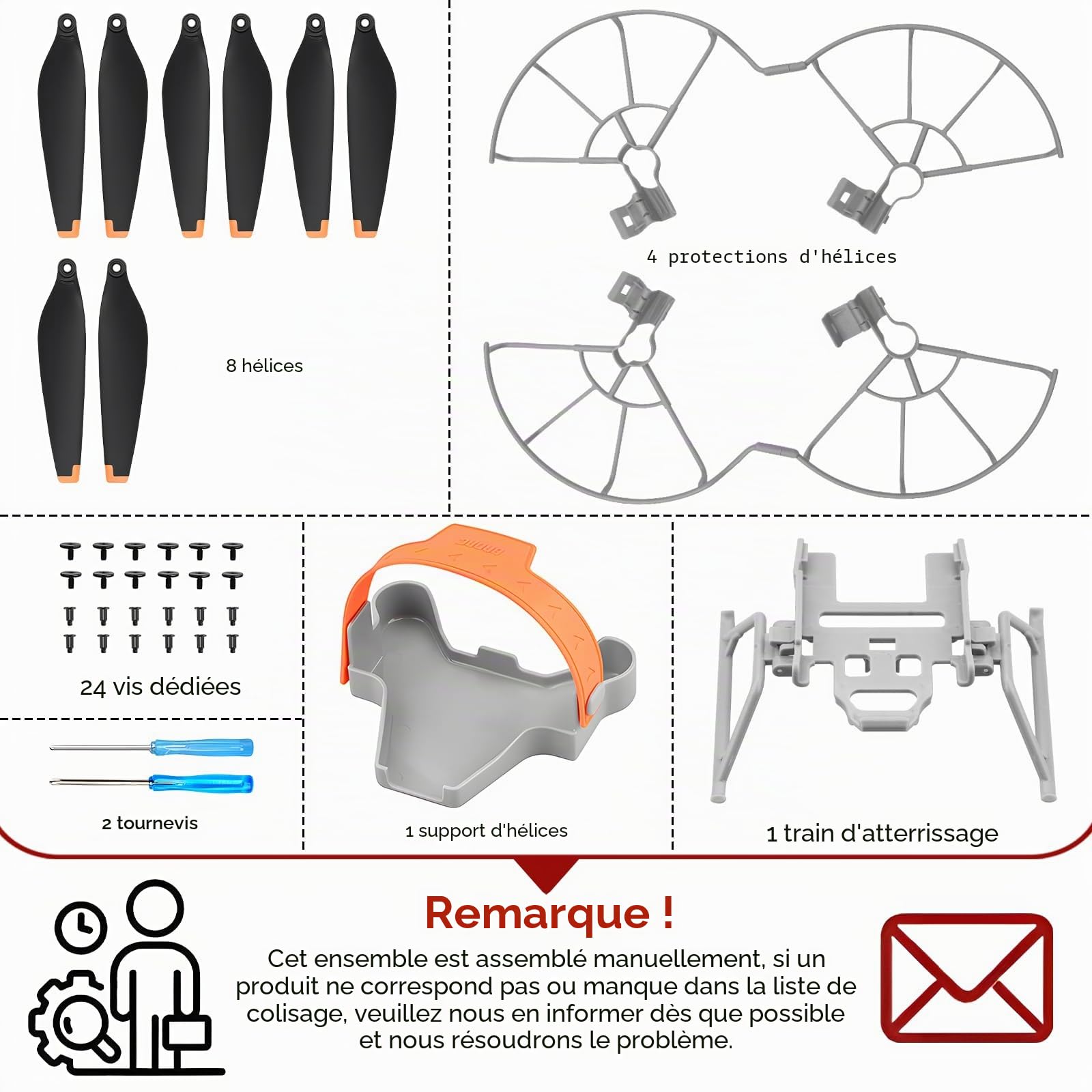 Mini 3 Pro Hélices – protections de pales support d'hélice stabilisateur pieds de train d'atterrissage pieds d'extension pliables kit de protection pour DJI Mini 3/3 Pro drone