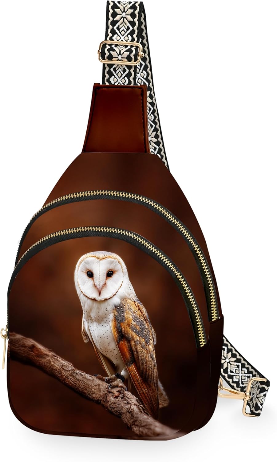 Owl Leather Sling Bag for Woman Crossbody Bags Backpack Women Fashion High Capacity Running Travel