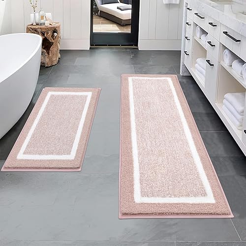 Miniatura 22 de Pauwer Juego de baño, alfombras de baño antideslizantes, alfombras de ducha absorbentes para suelo de baño, bañera y ducha, color azul aguamarina