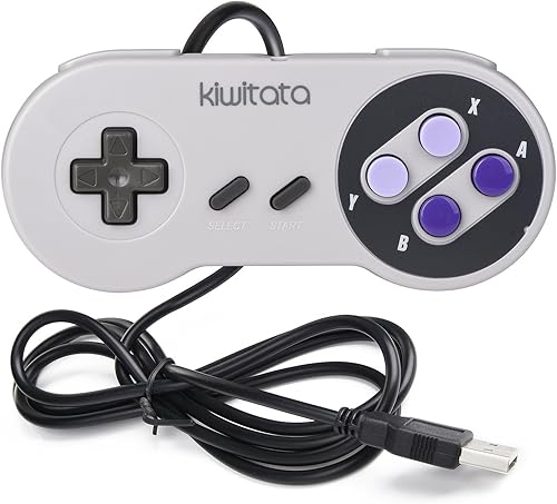 Miniatura 2 de KIWITATA 2 controladores USB clásicos SNES para juegos de PC, retro SNES con cable USB emulador controlador para Windows XP 7 8 11 Mac Raspberry Pi