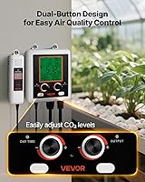 Vista 6 de VEVOR Controlador de monitoreo de dióxido de carbono, controlador de dióxido de carbono de dos salidas, monitor de medidor de CO2 función