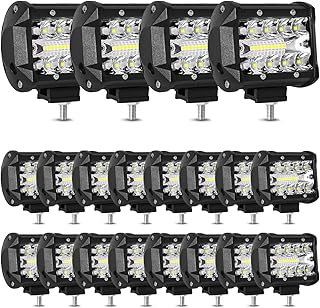 WINBANG LED Light Pods for Trucks, 4 Inch LED Light Bar 60W Spot Flood Combo Driving Fog Off Road Lights Work Light 24V 12V for Motorcycles Pickup SUV ATV UTV Boat,20Pack