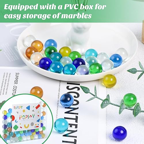 Miniatura 4 de 3 otters 90 canicas de vidrio a granel, canicas de 0.55 pulgadas para niños, canicas de colores mixtos para juegos de canicas, rellenos de jarrones,