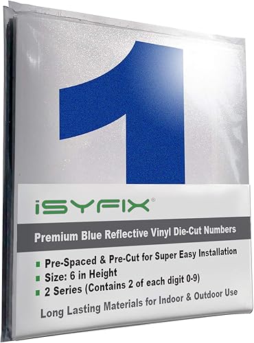 Vista 17 de iSYFIX - 2 juegos de calcomanías de números de 4 pulgadas, calcomanías de vinilo de alta calidad troqueladas y precortadas para buzón, ventanas, Oro