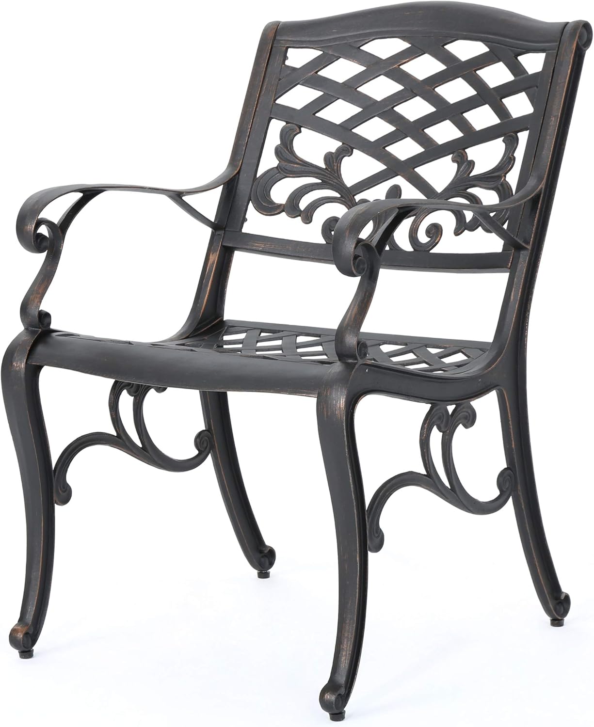 Christopher Knight Home Myrtle Beach Outdoor Aluminum Dining Chairs, 2-Pcs Set, Shiny Copper