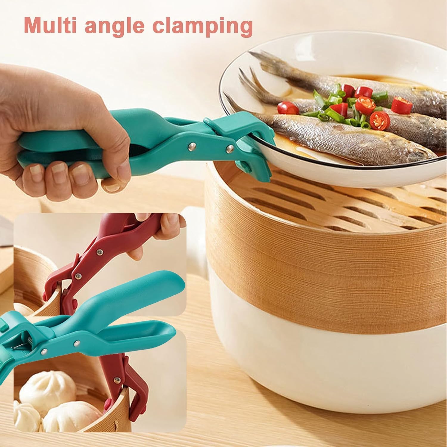 2 PCS Anti-Scald Bowl Clip, Hot Plate Gripper Lifters Tongs, Hot Bowl Dish Plate Gripper Clips Tongs Clamp Holder, 2025 Upgraded Silicone Anti Slip Clip, For Kitchen Dish Bowls Plates