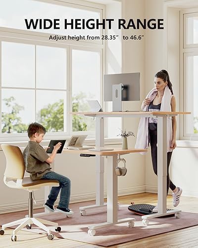 Miniatura 4 de BANTI Escritorio eléctrico de pie ajustable de 40 x 24 pulgadas, mesa de pie, escritorio de oficina en casa con tablero de empalme, parte superior