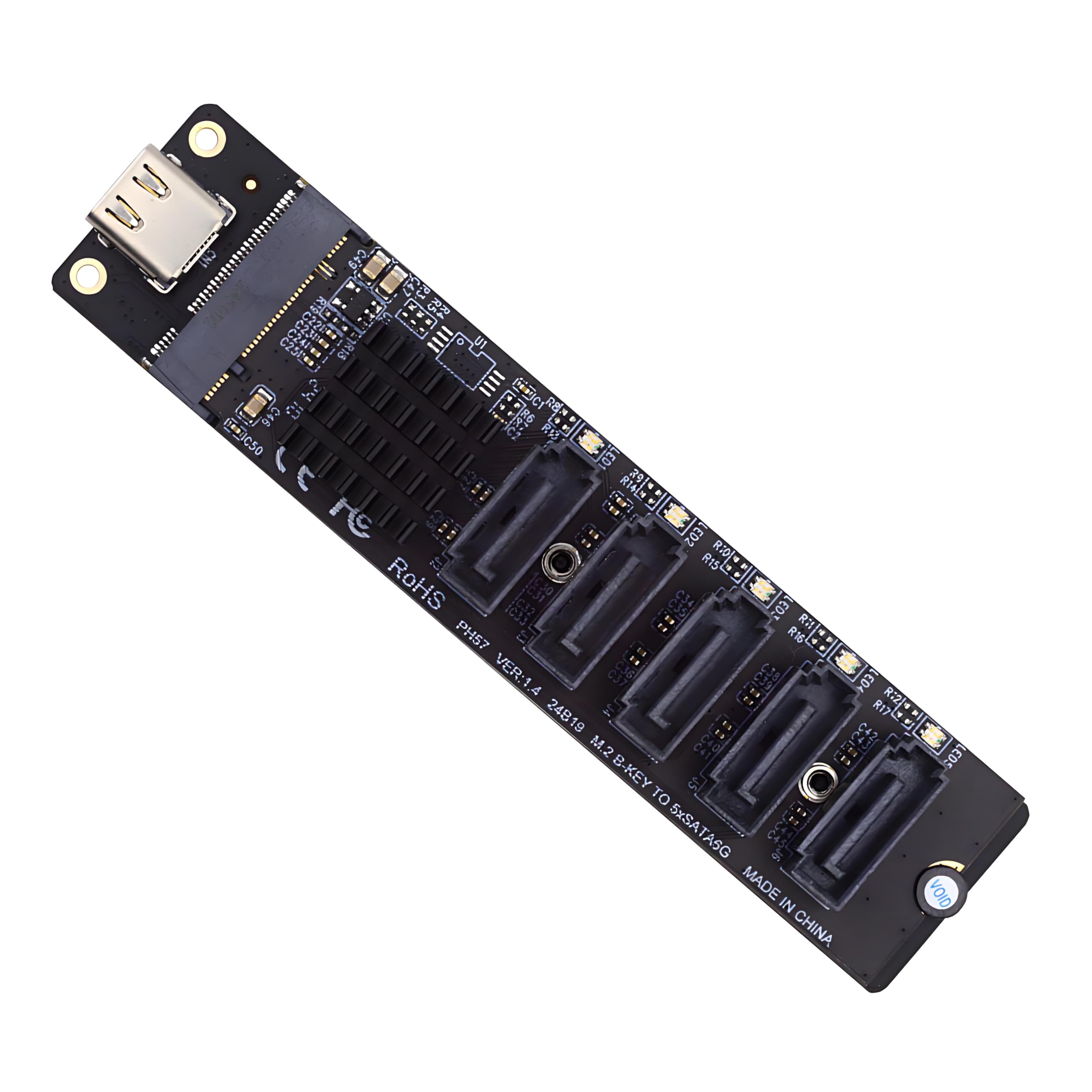 10 Gb/s USB-C typu C na NGFF Key B+M SATA 6 Gb/s SSD 5 portów adapter konwerter PM Port Multiplier Selector JMB575 JMS580