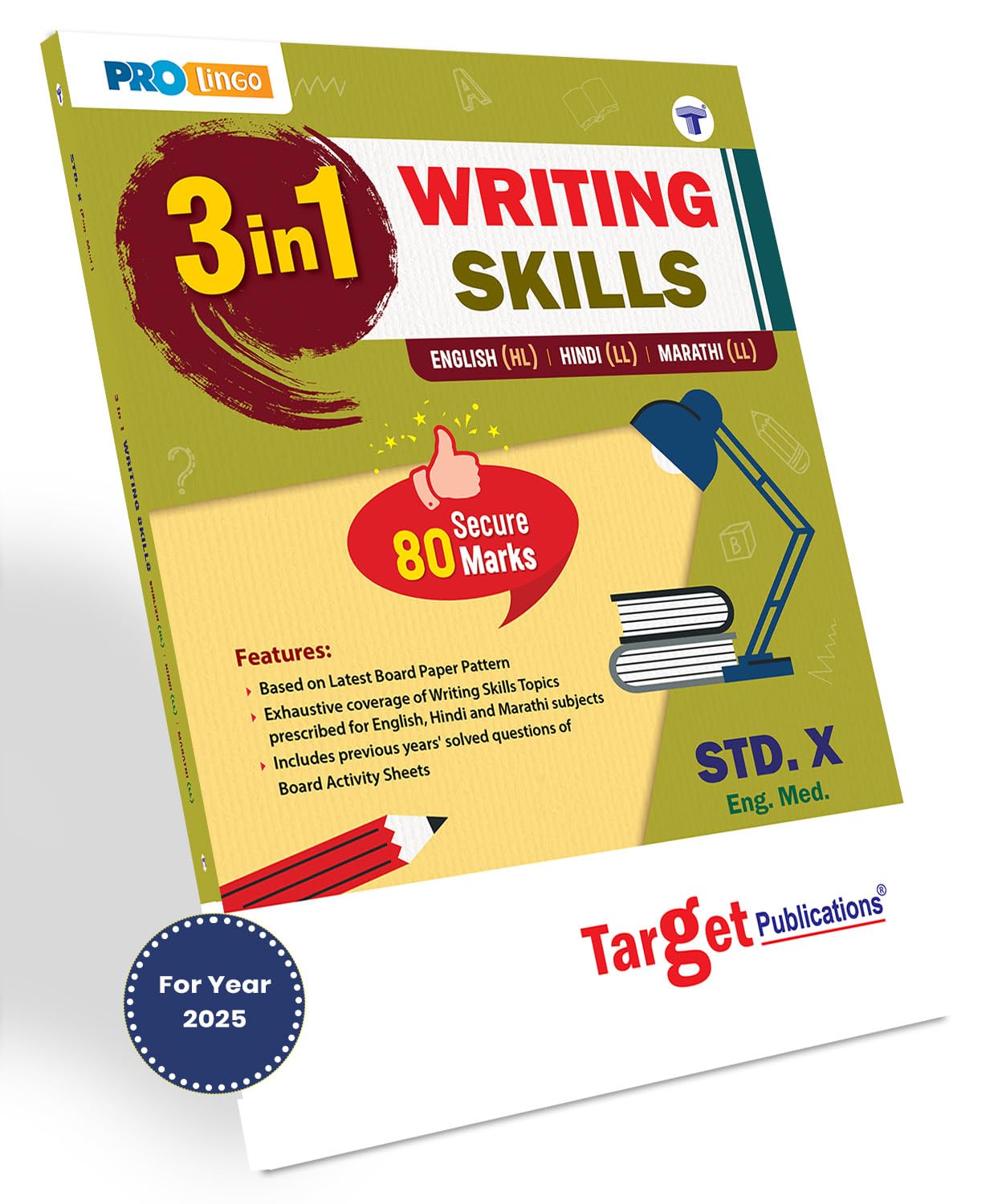 Std 10th English Medium Writing Skills Book English Hindi Marathi