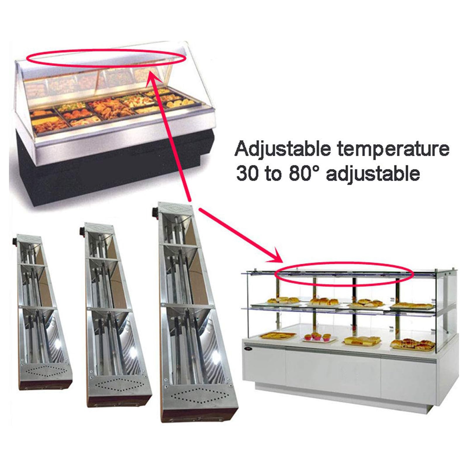 Calentador de Alimentos Eléctrico para Fiestas Buffets, Temperatura Ajustable 30-85 ℃, Calentamiento Uniforme, para Buffet, Hotel, Cantina Mantiene la Comida Caliente
