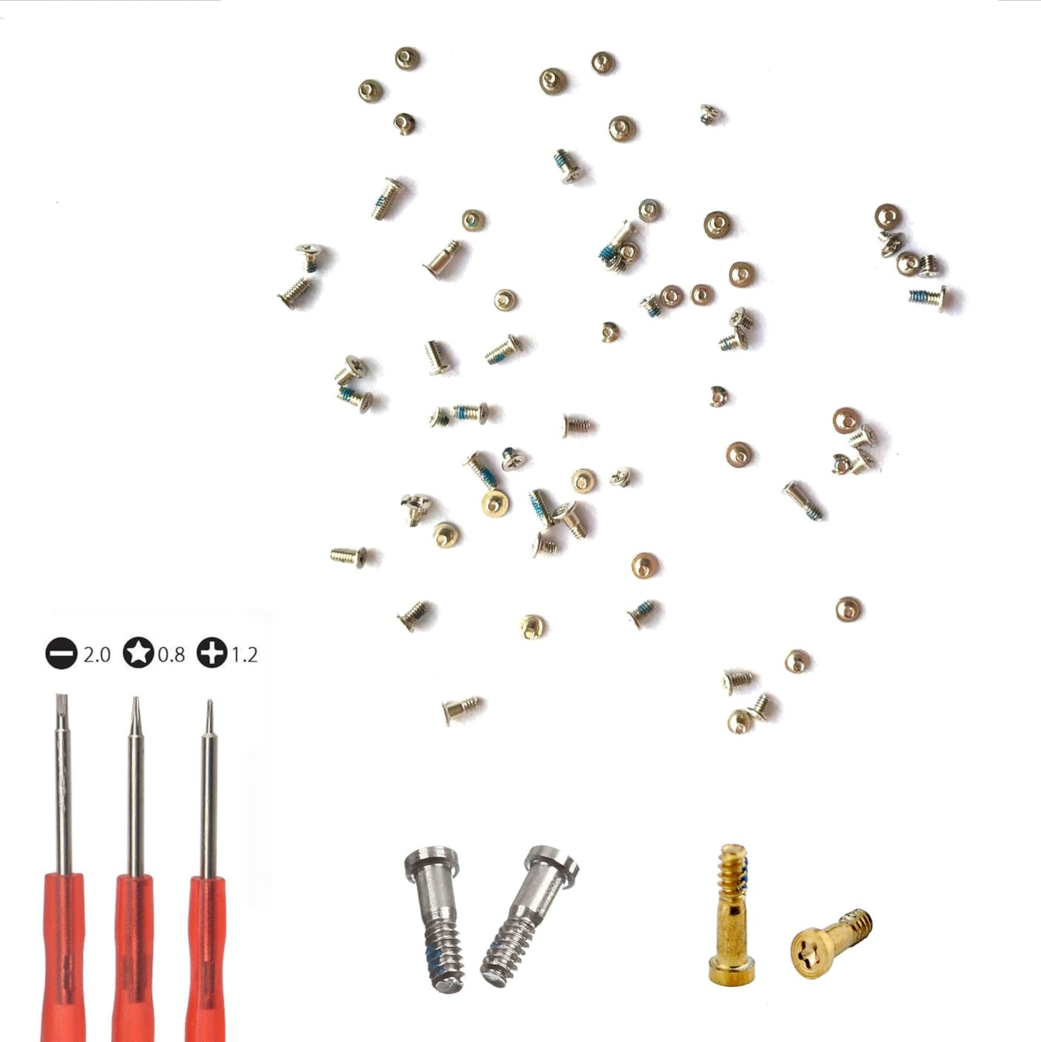 Amazon Iphone 6 Screws 交換用ネジセット ビス ネジ 4本のペンタローブボトムスクリュー シルバーとゴールド と3本のドライバー付き 修理パーツ 通販 Amazon Iphone 6 Screws 交換用ネジセット ビス ネジ 4本のペンタローブボトムスクリュー シルバーとゴールド と3本のドライバー付き 修理パーツ 通販