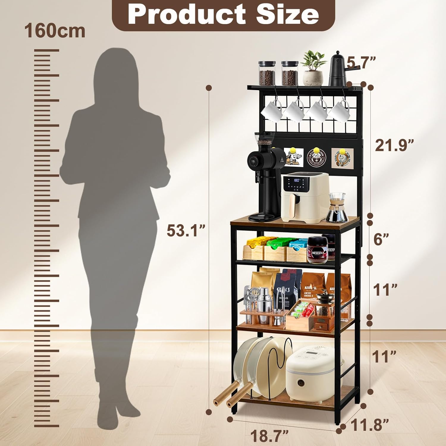 Space-Saving DecorDudz Coffee Rack for Your Home