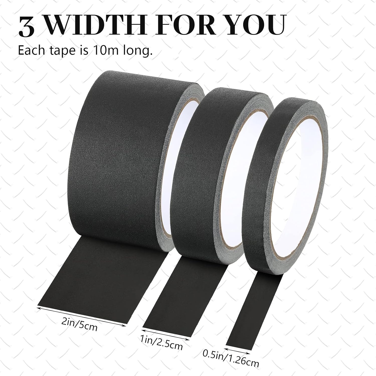 3 Pieces Black Gaffers Tape 1/2, 1 and 2 Inch Width Matte Gaffer Stage Tape Heavy Duty Tape Non-Reflective Matte Gaffer Tape for Indoor and Outdoor Use, Versatile and Multipurpose Cloth Tape : Industrial & Scientific