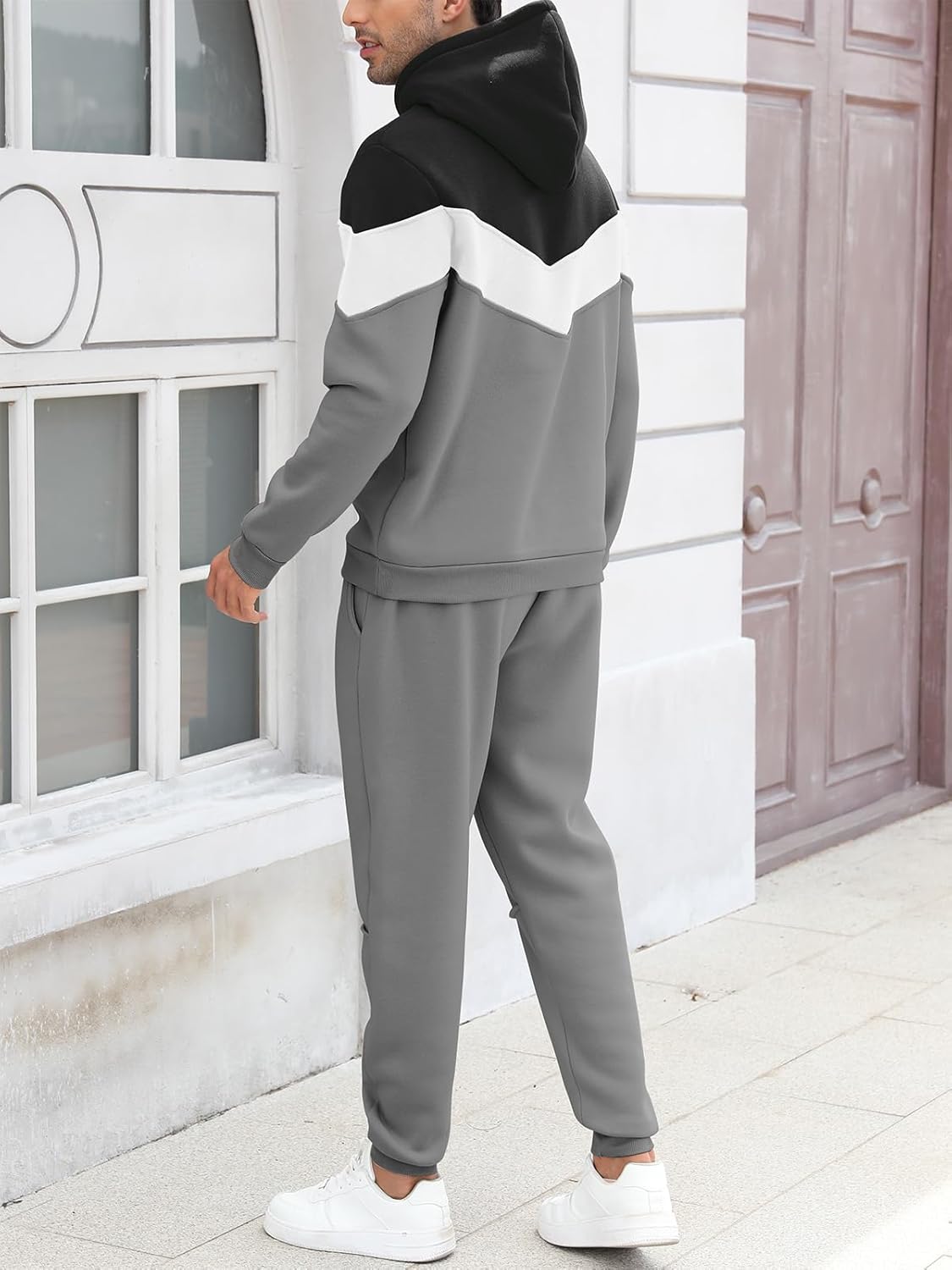 Mens Hoodie Tracksuit Set 2 Pieces Athletic Fleece Hooded Sweatsuit Casual Outfit Sweatshirt and Joggers Set - Image 5