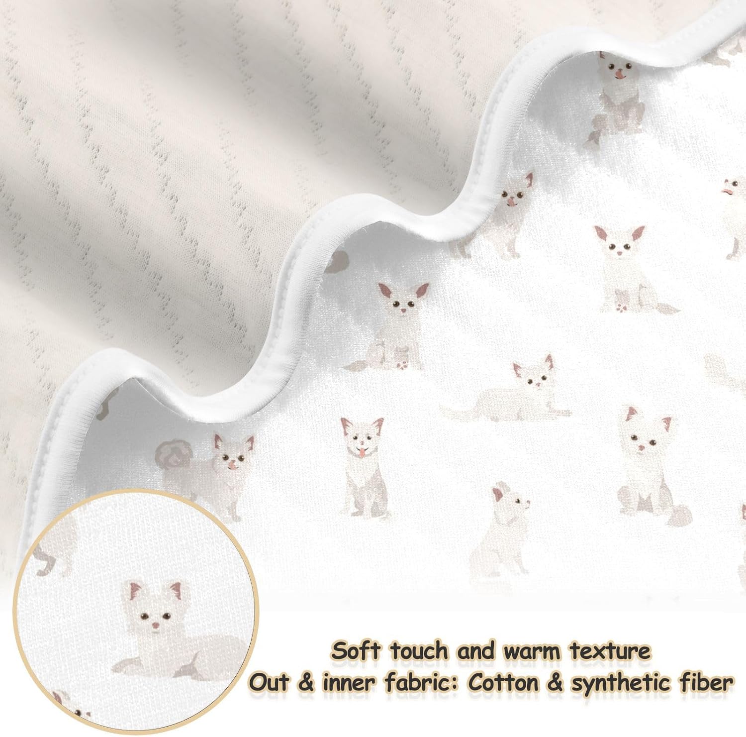 Dogs Cute Chihuahua Baby Swaddle Blanket for Boys and Girls, Muslin Baby Receiving Swaddle Blanket, Soft Cotton Nursery Swaddling Blankets for Newborn Toddler Infant