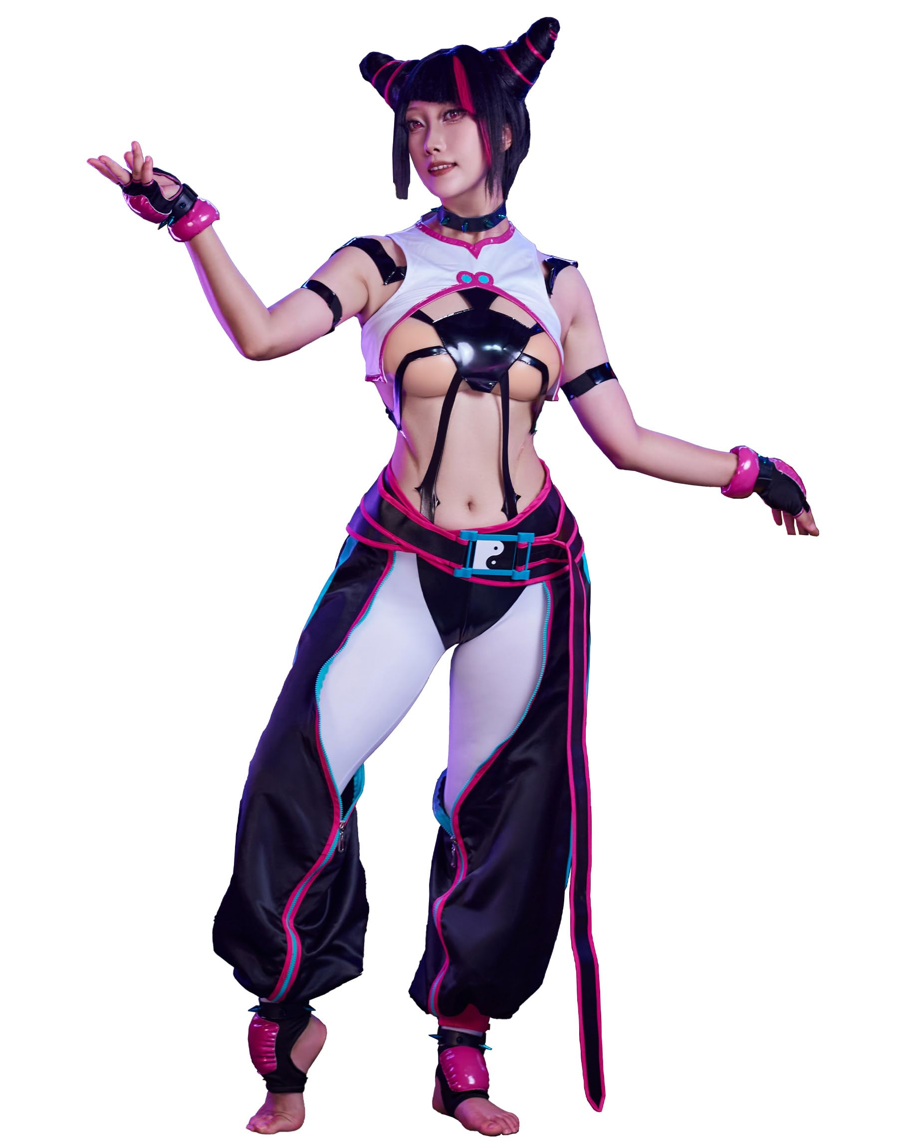 Micotaku Street Fighter 6 Officially Licensed Juri Han Cosplay Costume Full Set Halloween Costume